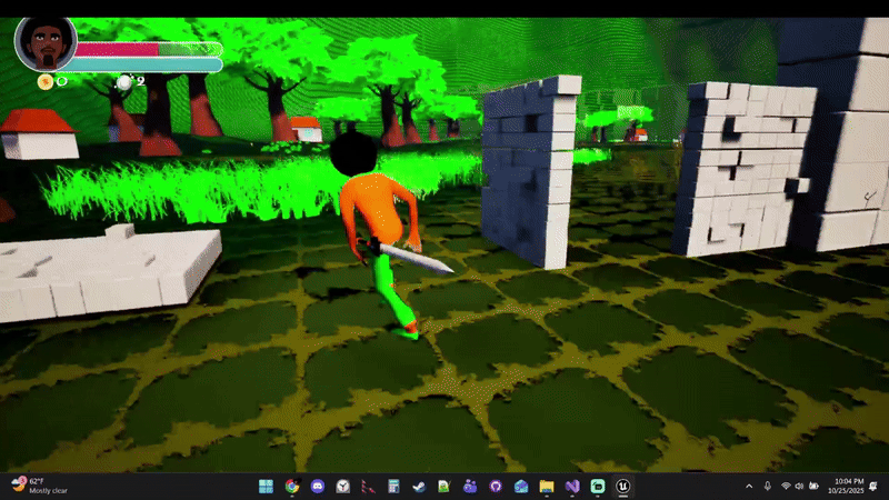 Loan Swordsman equipping and unequipped a sword